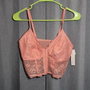 Peach Colsie lace bralette top size medium, NWT